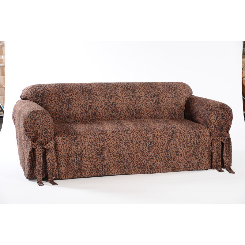 Classic Slipcovers Leopard Print Box Cushion Loveseat Slipcover Wayfair